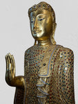 Wood Standing Abhaya Buddha Statue 69"