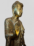 Wood Standing Abhaya Buddha Statue 69"