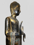 Wood Standing Abhaya Buddha Statue 70"