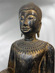 Wood Standing Abhaya Buddha Statue 70"