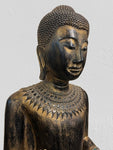 Wood Standing Abhaya Buddha Statue 70"