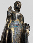 Wood Standing Abhaya Buddha Statue 70"