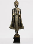 Wood Standing Namaste Buddha Statue 69"