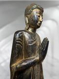 Wood Standing Namaste Buddha Statue 69"