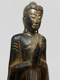 Wood Standing Namaste Buddha Statue 69"