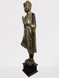 Wood Standing Namaste Buddha Statue 69"