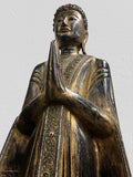 Wood Standing Namaste Buddha Statue 69"