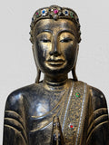 Wood Standing Namaste Buddha Statue 69"