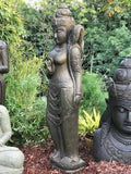 Stone Standing Dewi Sri / Shri Devi Statue 58" - Routes Gallery