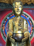 Wood Standing Monk with Alms Bowl 48" - Routes Gallery