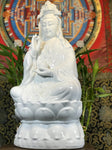 Porcelain Seated Quan Yin Statue 20.5" - Routes Gallery