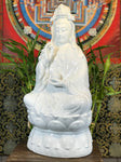 Porcelain Seated Quan Yin Statue 20.5" - Routes Gallery