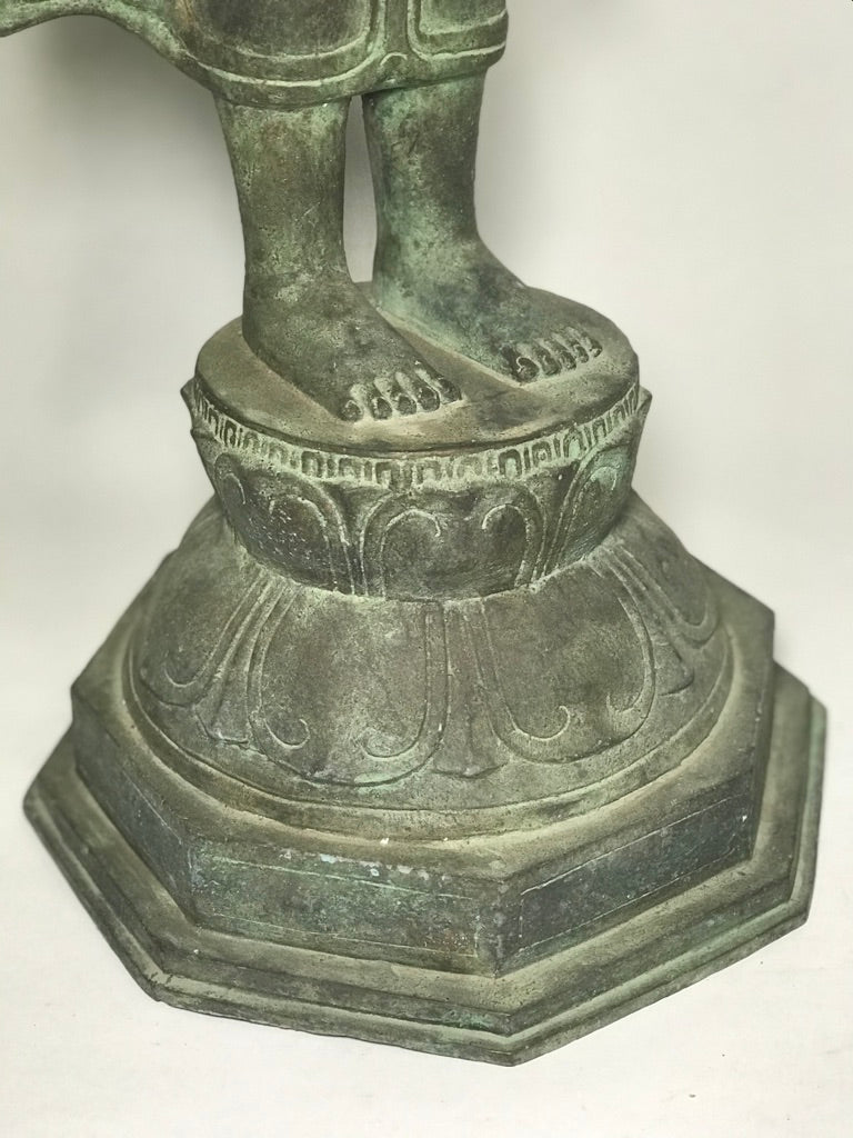 Brass Standing Teaching Buddha Statue 36" - Routes Gallery