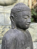 Stone Meditating Kamakura Garden Buddha Statue 22" - Routes Gallery