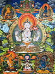 Chenrezig Thangka, Buddha of Compassion - Routes Gallery