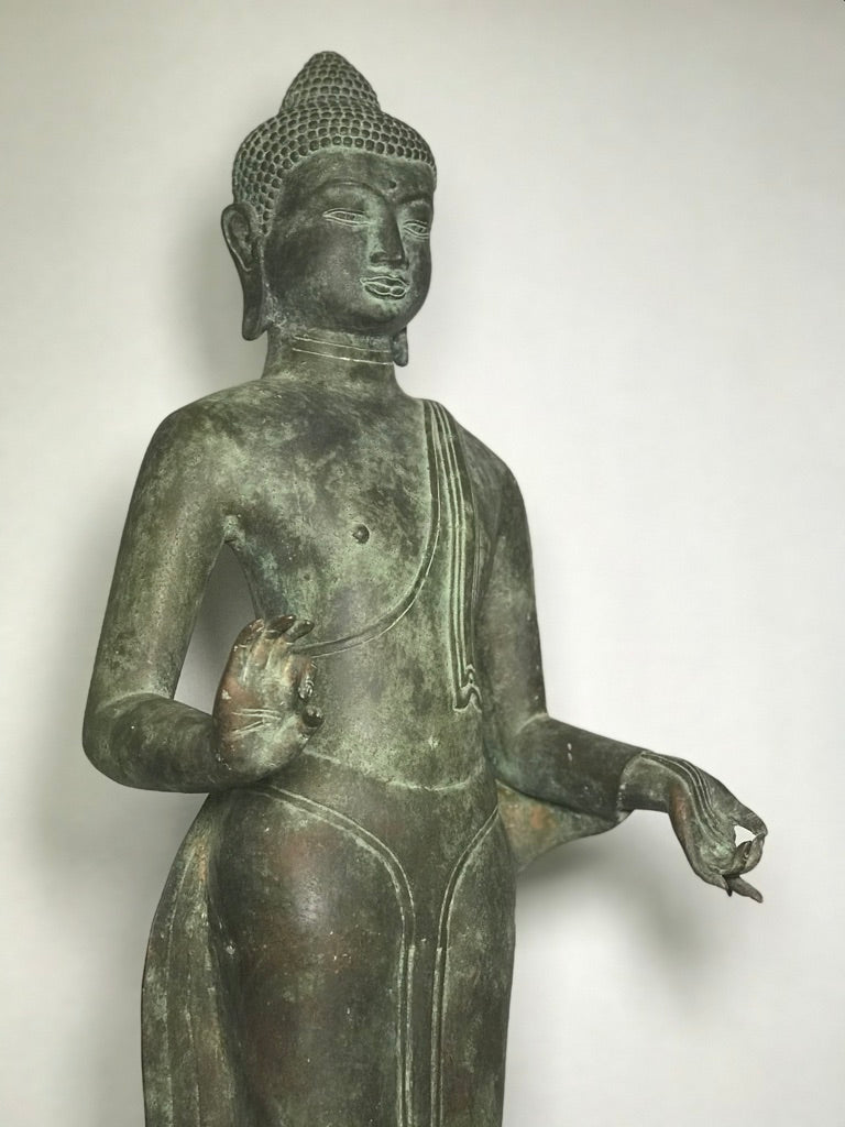 Brass Standing Teaching Buddha Statue 36" - Routes Gallery