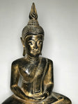 Wood Meditating Lanna Thai Buddha Statue 18" - Routes Gallery