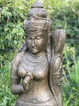 Stone Standing Dewi Sri / Shri Devi Statue 58" - Routes Gallery