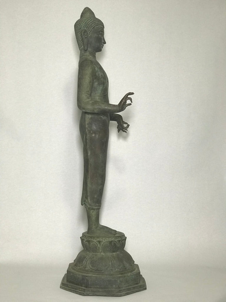 Brass Standing Teaching Buddha Statue 36" - Routes Gallery