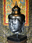 Buddha Head Statue on Stand 30" - Routes Gallery