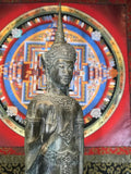 Brass Standing Ayutthaya Abhaya Buddha 43" - Routes Gallery