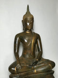 Brass Thai Ayutthaya Buddha Statue 25" - Routes Gallery