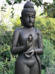 Stone Standing Dharmachakra Buddha 60" - Routes Gallery