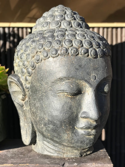 Buddha Head Garden Statue 22" - Routes Gallery