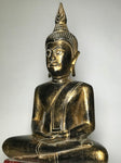 Wood Meditating Lanna Thai Buddha Statue 18" - Routes Gallery