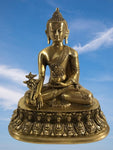 Brass Medicine Buddha Statue 10.5" - Routes Gallery