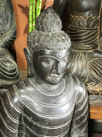 Stone Dhyana Meditation Buddha Statue 37" - Routes Gallery