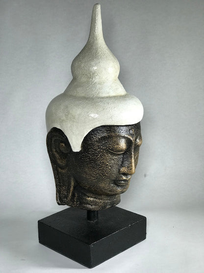 Buddha Head Statue on Stand 15.5" - Routes Gallery