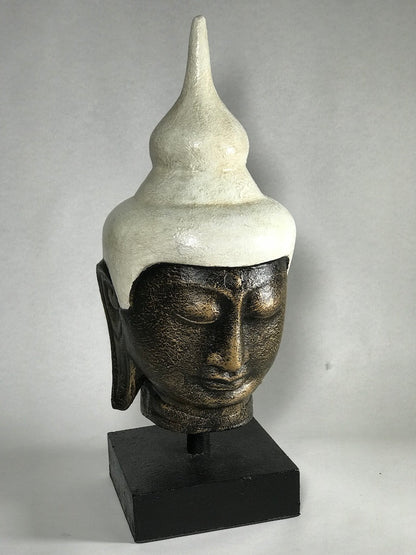 Buddha Head Statue on Stand 15.5" - Routes Gallery