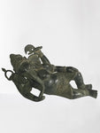 Brass Reclining Ganesh Statue 12" - Routes Gallery