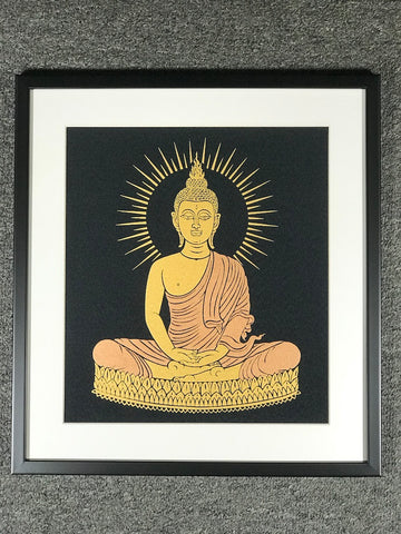 Framed Sukhothai Meditation Buddha Art Print - Routes Gallery