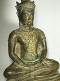 Brass Meditating Royal Ayutthaya Buddha 21" - Routes Gallery