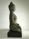 Brass Seated Earth Witness Buddha Statue 19" - Routes Gallery