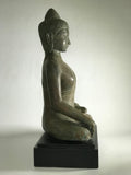 Brass Seated Earth Witness Buddha Statue 19" - Routes Gallery