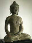 Brass Seated Earth Witness Buddha Statue 19" - Routes Gallery