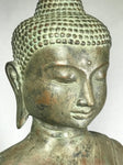 Brass Seated Earth Witness Buddha Statue 19" - Routes Gallery