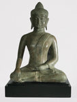 Brass Seated Earth Witness Buddha Statue 19" - Routes Gallery