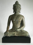 Brass Seated Earth Witness Buddha Statue 19" - Routes Gallery