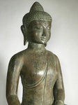 Brass Seated Earth Witness Buddha Statue 19" - Routes Gallery