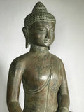 Brass Seated Earth Witness Buddha Statue 19" - Routes Gallery