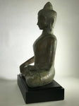 Brass Seated Earth Witness Buddha Statue 19" - Routes Gallery