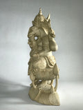 Wood Seated Ganesh Statue 13" - Routes Gallery