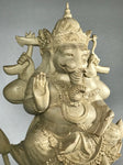 Wood Seated Ganesh Statue 13" - Routes Gallery