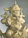 Wood Seated Ganesh Statue 13" - Routes Gallery