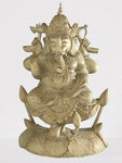 Wood Seated Ganesh Statue 13" - Routes Gallery