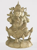 Wood Seated Ganesh Statue 13" - Routes Gallery